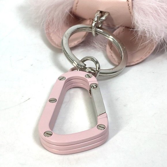 Dior COOKIE cookie dog dog animal Bag Charm carabiner Key Holder Leather pink - Picture 6 of 8